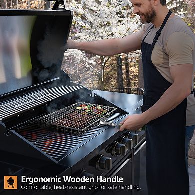 Sorbus 2 Pack Stainless Steel Large Folding Barbecue Grilling Basket with Handle-for Outdoor Cooking