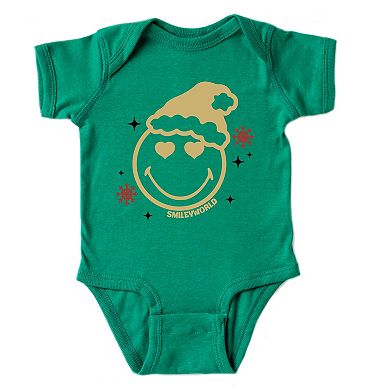 SmileyWorld Christmas Heart Eyes - Baby Short Sleeve Graphic Bodysuit
