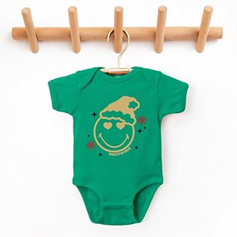 SmileyWorld Christmas Heart Eyes - Baby Short Sleeve Graphic Bodysuit