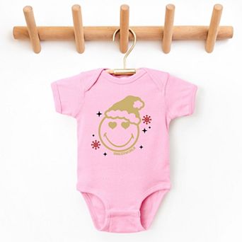 SmileyWorld Christmas Heart Eyes - Baby Short Sleeve Graphic Bodysuit