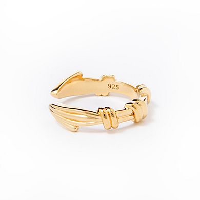 Belinda Jewelz 18k Gold Plated Vermeil Chunky Barbed Wire Ring