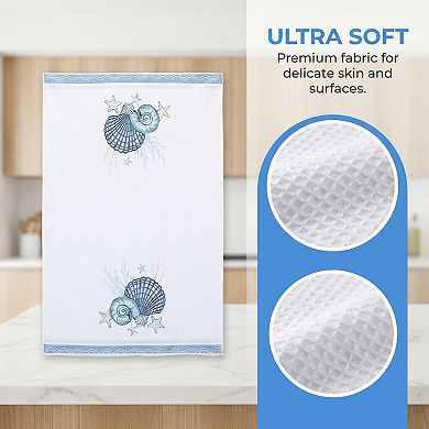 2 Pack Microfiber Kitchen Towels, Super Absorbent Soft Dish Towels with Floral and Animal 26" x 18"