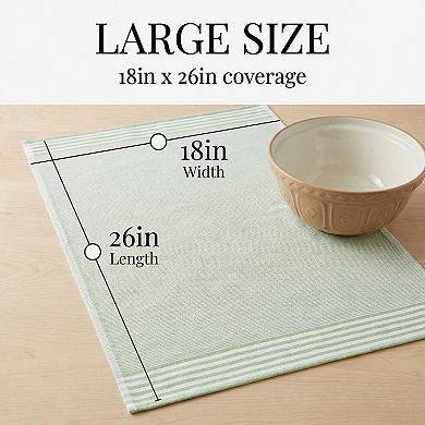 2 Pack Striped Soft Absorbent Dish Towels, Reusable Machine Washable Kitchen Hand Towels 26" x 18"