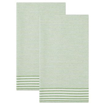 2 Pack Striped Soft Absorbent Dish Towels, Reusable Machine Washable Kitchen Hand Towels 26" x 18"