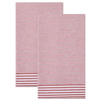 2 Pack Striped Soft Absorbent Dish Towels, Reusable Machine Washable Kitchen Hand Towels 26" x 18"