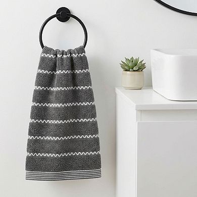 Pure Cotton Soft Hand Towels, 1 Pack Wavy Stripe Highly Absorbent Towel for Home 13"x29"