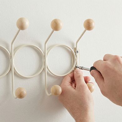1 Pack Coat Rack Wall Mount, Coat Hook, Hat Rack, Wall Hooks for Hanging with 12 Hooks for Entryway