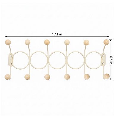 1 Pack Coat Rack Wall Mount, Coat Hook, Hat Rack, Wall Hooks for Hanging with 12 Hooks for Entryway