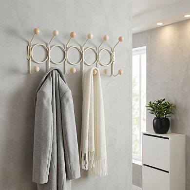 1 Pack Coat Rack Wall Mount, Coat Hook, Hat Rack, Wall Hooks for Hanging with 12 Hooks for Entryway
