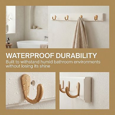 1 Pack Coat Rack Wall Mount, Wood Coat Hook, Hat Rack, Wall Hooks for Hanging with 4 Hooks for Room