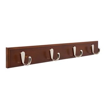 1 Pack Coat Rack Wall Mount, Wood Coat Hook, Hat Rack, Wall Hooks for Hanging with 4 Hooks for Room