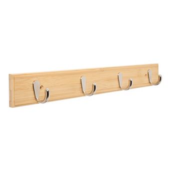 1 Pack Coat Rack Wall Mount, Wood Coat Hook, Hat Rack, Wall Hooks for Hanging with 4 Hooks for Room