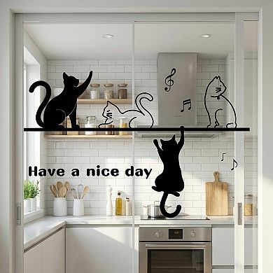 Cat Window Stickers Static Cling Decals Wall Decor Door and Window Clings 1 Sheet 43.3 x 28.0 inch