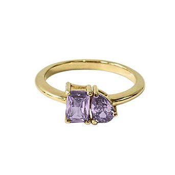 Belinda Jewelz 18k Gold Plated Vermeil Toi Et Moi Birthstone Ring