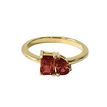Belinda Jewelz 18k Gold Plated Vermeil Toi Et Moi Birthstone Ring