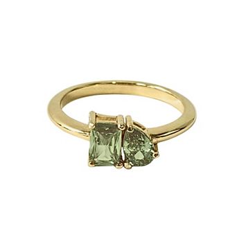 Belinda Jewelz 18k Gold Plated Vermeil Toi Et Moi Birthstone Ring