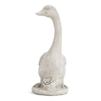 Glitzhome 20"H MGO Faux Bronze or White Goose Garden Statue