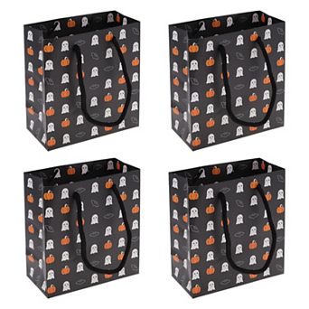 4 pc Pumpkin Gift Bags in Black and White for All Occasions