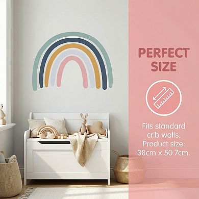 4 Sets Peel and Stick Wall Stickers, Rainbow Heart Dots Patterns Removable for Bedroom 23.6x15.7inch