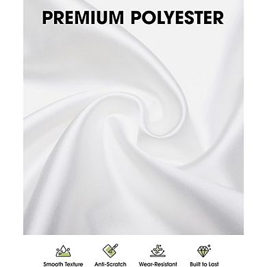 White Polyester Tablecloth 2-Pack Durable Reusable Washable Cover