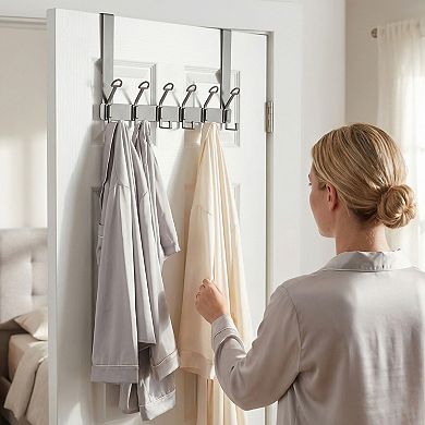 1 Pack Coat Rack Wall Mount, Coat Hook Hat Rack Wall Hooks for Hanging with 6 Hooks