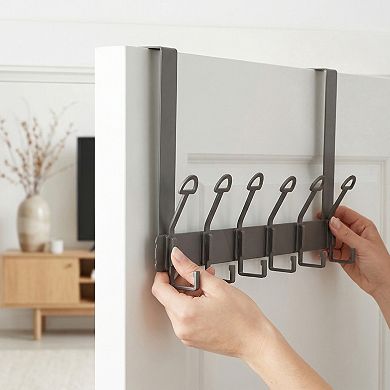 1 Pack Coat Rack Wall Mount, Coat Hook Hat Rack Wall Hooks for Hanging with 6 Hooks