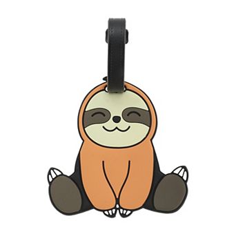 1 pc Sitting Sloth Luggage Tag for Travelling Orange Yellow