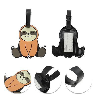 1 Pc Sitting Sloth Luggage Tag for Travelling Orange Yellow