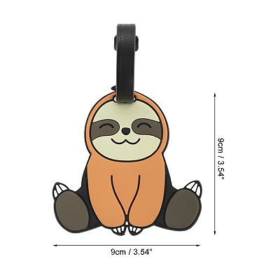 1 Pc Sitting Sloth Luggage Tag for Travelling Orange Yellow