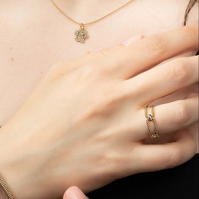 Belinda Jewelz 18k Gold Plated Vermeil Beaded Loop Band Ring