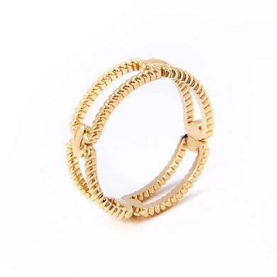 Belinda Jewelz 18k Gold Plated Vermeil Beaded Loop Band Ring