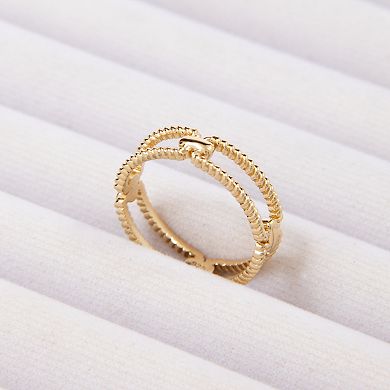 Belinda Jewelz 18k Gold Plated Vermeil Beaded Loop Band Ring