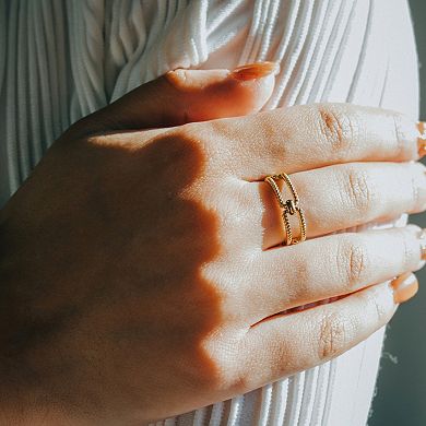 Belinda Jewelz 18k Gold Plated Vermeil Beaded Loop Band Ring