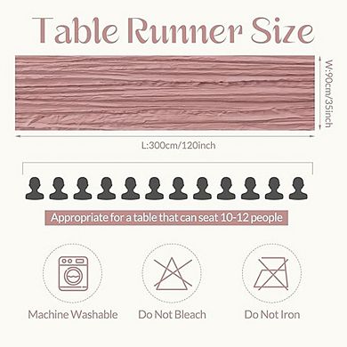 Dusty Pink Table Runner Boho Gauze, Rustic, Lightweight Decor