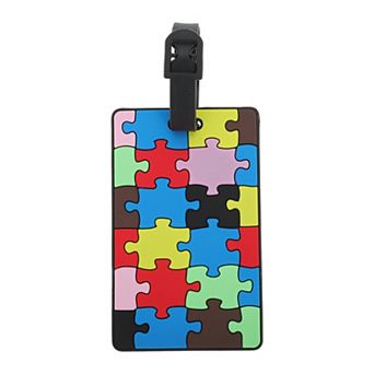 1 pc Puzzle Pattern Luggage Tag for Travel Colorful