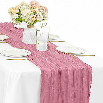 Cheesecloth Table Runner Boho Gauze, Rustic Wedding & Party Decor
