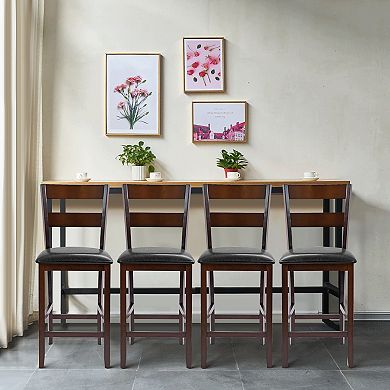Costway Bar Stools Counter Height Chairs w/ PU Leather Seat