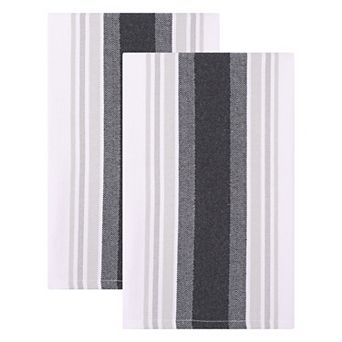 2 Pack Cotton Kitchen Towels, Striped Dish Cloths for Drying Dishes, Absorbent Towels 26" x 18"