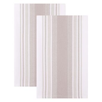 2 Pack Cotton Kitchen Towels, Striped Dish Cloths for Drying Dishes, Absorbent Towels 26" x 18"
