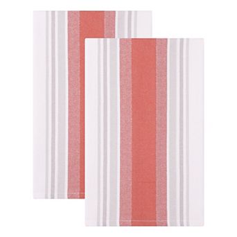 2 Pack Cotton Kitchen Towels, Striped Dish Cloths for Drying Dishes, Absorbent Towels 26" x 18"