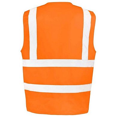 SAFE-GUARD by Result Mens Polycotton Heavy Duty Rail Hi-Vis Vest