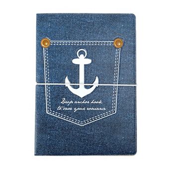 Cowboy Style Passport Holder Navy Blue White 1 pc