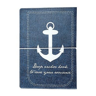 Cowboy Style Passport Holder Navy Blue White 1 Pc