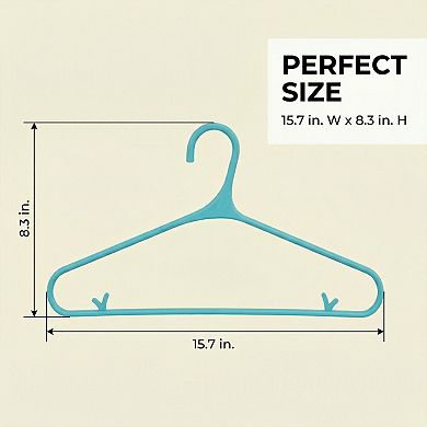 10 Packs Plastic Non-Slip Hangers with Pinch Clips Durable Space Saving Clothes Hangers 15.7x8.3Inch