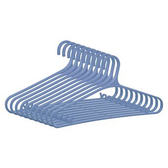10 Packs Plastic Non-Slip Hangers with Pinch Clips Durable Space Saving Clothes Hangers 15.7x8.3Inch