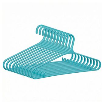 10 Packs Plastic Non-Slip Hangers with Pinch Clips Durable Space Saving Clothes Hangers 15.7x8.3Inch