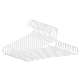 10 Packs Plastic Non-Slip Hangers with Pinch Clips Durable Space Saving Clothes Hangers 15.7x8.3Inch