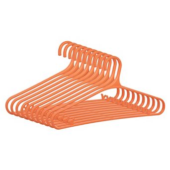 10 Packs Plastic Non-Slip Hangers with Pinch Clips Durable Space Saving Clothes Hangers 15.7x8.3Inch