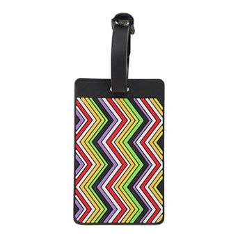 1 pc Wave Stripe Pattern Luggage Tag for Travel Black