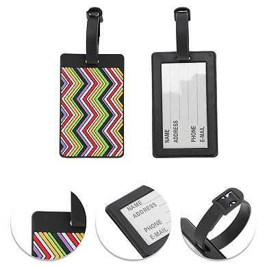 1 Pc Wave Stripe Pattern Luggage Tag for Travel Black
